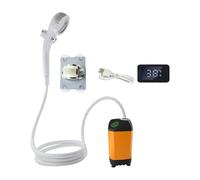 Ensemble de pommeau de douche compact et rechargeable pour l'extérieur, pour rinçage, randonnée, plage, vacances, équipement de bain en plein air