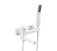 Ensemble de pommeau de douche mural noir à levier unique avec bec pivotant à 90 °, accessoire élégant pour baignoire et douche pour une installation facile, mise à niveau moderne de salle de bain