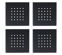 Ensemble de pommeau de Douche Noir Mat - Pommeau de Douche latéral carré de 4 Pouces fixé au Mur avec 25 Buses, Fonction Unique, Ensemble de 4 pièces - Offre Une expérience de Douche Confort