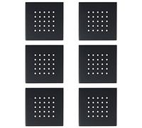 Ensemble de pommeaux de Douche Noir Mat - 25 pommeaux de Douche latéraux carrés de 4 Pouces x 4 Pouces, à Fonction Unique, Ensemble de 6 pièces pour Une expérience de Douche Confortable.