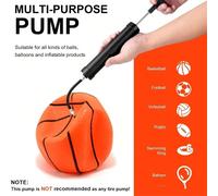 Ensemble de pompe à ballon 20,32 cm, pompe de basket, pompe à air portable avec 5 aiguilles, 1 buse et tuyau d'extension, convient pour le basket, le football, le rugby, le volley, le water-polo, les 