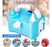 Ensemble de pompe à gonfler les ballons, double buse, charge rapide avec attache automatique des nœuds, charge rapide en 2-3 secondes, modes automatique et manuel, pompe portable haute puissance, Bleu