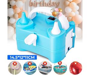 Ensemble de pompe à gonfler les ballons, double buse, charge rapide avec attache automatique des nœuds, charge rapide en 2-3 secondes, modes automatique et manuel, pompe portable haute puissance, Bleu