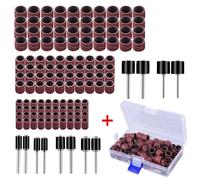 Ensemble De Ponceuses À Tambour Avec Boîte Gratuite, Comprenant 132 Manchons De Bande De Ponçage À Ongles Et 12 Mandrins De Tambour Pour Dremel R, 120 Pièces