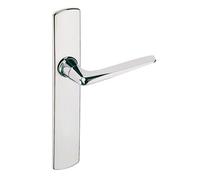 Vachette Set de Poignée de Porte sur Grande Plaque RIV-BLOC - Version Bec de Cane Porte Cuisine et Salon - Entraxe 195 mm - Système de Pose Facile - Garantie 10 ans - Finition Chrome Velours