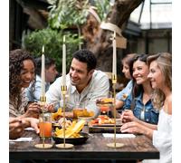 Ensemble de porte-bougies en fer or élégant - 3 pièces pour mariage et fête