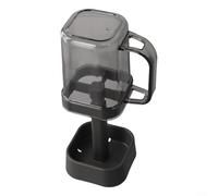 Ensemble de porte-brosses à dents rétractable minimaliste avec gobelet de bain de bouche et support de rangement peu encombrant en PS + PP pour salle de bain avec trou de drainage (noir)