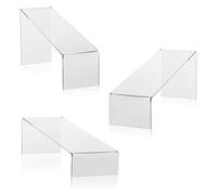 Ensemble de porte-chaussures (incliné) et présentoir de présentation, support de vente transparent, support décoratif en plexiglas original en trois hauteurs différentes pour chaussures ou objets de