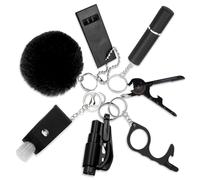 Ensemble de Porte-clés d'autodéfense, RosyFate7 in 1 Porte-clés Self Defense, Self Defense Keychain Kit, avec Marteau de Sauvetage et Coupeur de Ceinture de Sécurité