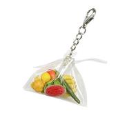 Ensemble de porte-clés de fruits réalistes et lumineux, avec des motifs de banane pastèque pour accessoires de porte-clés colorés