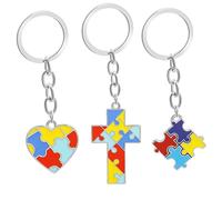 Ensemble De Porte-Clés De Sensibilisation À L'autisme - Alliage Durable, Couleurs Assorties, Format Compact, Cadeau Idéal Pour Organiser Ses Clés