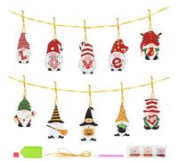 Ensemble de porte-clés en diamant de Noël 10 pièces | 5D DIY Ornaments with Santa Claus Design Creative Hanging Decoring Crafts Accessoires Bijoux Boucle d'oreille Festival Idée de