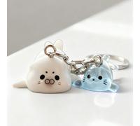 Ensemble de porte-clés lumineux 3D de lion de mer de dessin animé - Pendentif décoratif adorable, cadeau parfait pour les vacances unisexe, porte-clés à thème océanique, charmant pour sac, merveilleux