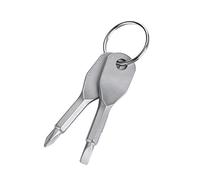 Ensemble de porte-clés mini tournevis, tête plate portable en acier inoxydable et outil de jeu de tournevis cruciforme Outil EDC multifonctionnel eérieur Mini outil de poche avec porte-clés(argent)