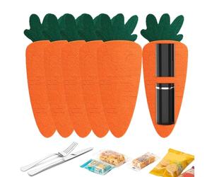 Ensemble de porte-couverts en forme de carotte-organisateur d'ustensiles ďe pâques, décoration đe table d́e fête, kit d'organisation d̄e rangement dé couverts décoratifs réutilisables, conception ď'ac