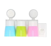 Ensemble de Porte-Dents Mural, Porte-Dents Familial avec Ventouse, Support Respirant Multifonctionnel pour Salle de Bain, Comprend 3 Tasses et 2 ventouses