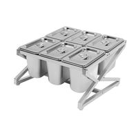 Ensemble de porte-épices en acier inoxydable, Support de comptoir Avec 6 bacs et couvercles, Réglable de 35,5 à 65,5 cm Pour sauces, ingrédients et fruits