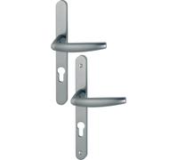 Ensemble de porte-fenêtre plaque étroite Atlanta 1530/300LMSGL HOPPE Aspect inox F9 - Clé i Entr.70 - ép.58/67 - 3303365