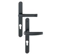 Ensemble de porte-fenêtre plaque étroite Atlanta HOPPE - saillie super réduite - noir mat 9714 - clé i - entr.70 - SST113 KH/300LMSGL/1530 - ép.68/77 mm