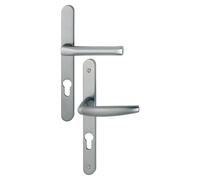 Ensemble de porte-fenêtre plaque étroite Atlanta 113KH/300LMSGL/1530 HOPPE Saillie réduite 195mm Asp.inox F9 Clé i Entr.92 C.8 - ép.78/87 - 3304499