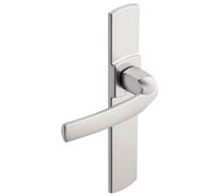Vachette Poignée sur plaque ARTIS – Bec de cane, entraxe 195 mm, Zamak, Chrome velours, 10 ans