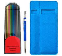 Ensemble de porte-mines et de recharges colorées de 2 mm d'épaisseur avec sac à stylos pour étudiants, artistes, croquis, travail du bois, art, dessin, journal