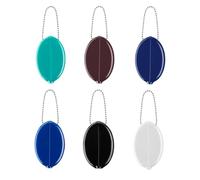 Ensemble de Porte-Monnaie 6 pièces avec chaînes, Color 3 | Construction de pochette en PVC, forme ovale avec une ouverture centrale, attaches à perles pour clés