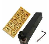 Ensemble de Porte-outils de Tour à Métaux, ténacité élevée, pour Tourner L'alésage de Filetage de Rainure, L'usinage de L'acier, avec 10 Inserts en Carbure