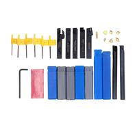 Ensemble de porte-outils de tournage en acier allié de 16 mm, support d'insertion d'outil de tournage de tour, ensemble de 7 pièces avec lames et clés pour tour à métaux, haute