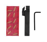 Ensemble de porte-outils de tournage pour tour MGEHR1616-2, comprend 10 inserts en carbure MGMN200-G et une clé, construction en acier pour les opérations de semi-finition et de finition CNC