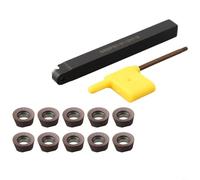 Ensemble de porte-outils de tournage SRDPN1010H10 avec kit d'insertion en carbure RPMT10T3MO | Barre d'alésage en acier allié pour semi-finition et finition | Clé incluse