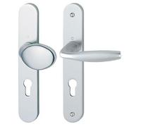 Ensemble de porte palière sur plaque New-York 76G/300M/1810 HOPPE Argent - 3281135