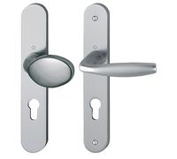 Ensemble de porte palière sur plaque New-York 76G/300M/1810 HOPPE Inox - 3281143