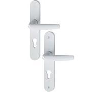 Hoppe Ensemble porte-plaque large Atlanta 1530/300M blanc 9016 Clé I Entr.70 Ép.58/67