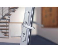 Ensemble de porte plaque large atlanta hoppe 1530/300m aspect inox f9 - 195mm - clé i - entr. 7/70 c7 ép. 78/87mm - 3609170 Inox F9 G