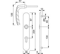Poignées sur plaques clé I - entraxe 92 mm - blanc 9016 - Atlanta HOPPE