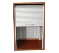 Ensemble de porte pliante d'accordéon, Kit de porte d'armoire à enroulement noir/blanc, plusieurs tailles, tambour ABS(White,22x38in (56x97cm))