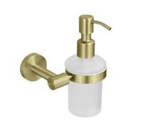 Ensemble de porte-serviettes mural en acier inoxydable doré brossé avec distributeur de savon, crochets pour peignoirs et porte-savon pour décoration moderne