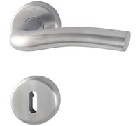 Ensemble de porte sur rosace Gent inox F9 Clé L HOPPE - E1520Z/42K/42KS - 3045466