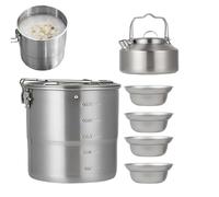 Ensemble De Pot De Cuisinier De Camping - Ensemble De Cuisine De Randonnée | Équipement De Survie Léger pour La Randonnée De La Pelouse De La Famille Extérieure Adultes Travel Picnic Backpacking, Kit