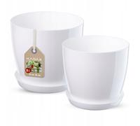 Ensemble de pot de fleurs KADAX avec dessous de plat, en plastique, 18 cm + 2...