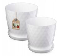 Ensemble de pot de fleurs KADAX avec dessous de plat, en plastique, 25 cm + 3...