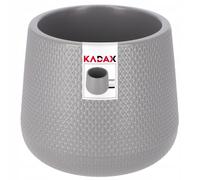 KADAX Pot de fleurs en plastique - Diamètre : 13 à 23 cm - 4 couleurs - Pot ovale avec soucoupe - Diamètre : 17 cm - Gris
