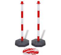vidaXL Poteaux de balisage à chaîne – Délimitation sécurité travaux