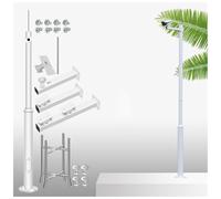 Ensemble de poteaux de caméra de surveillance extérieure avec supports, cage d'armature et vis pour une installation sûre dans les parkings et les cours
