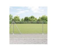 vidaXL Ensemble de poteaux de clôture 2 pièces Acier galvanisé 10 x 1 m 3352282 Gris G