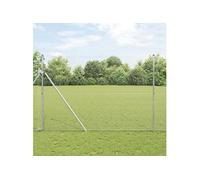 vidaXL Ensemble de poteaux de clôture 2 pièces Acier galvanisé 3351586 Gris