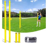 Ensemble De Poteaux De Filet De Volley-Ball Et De Badminton Robustes Et Réglables - Base en Acier À Insérer dans Le Sol, Système De Filet Multisports pour Une Utilisation Intérieure/extérieure