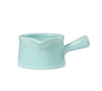 Ensemble de pots à lait en céramique 165 ml et 250 ml, pots à crème avec poignée (4 couleurs), jolis pichets à sauce for café, confiture, sirop(Light green,165ml)