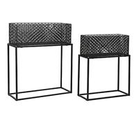 Ensemble De Pots De Fleurs - Dkd Home Decor - Noir - Métal - 60 X 22 X 70 Cm Multicolore